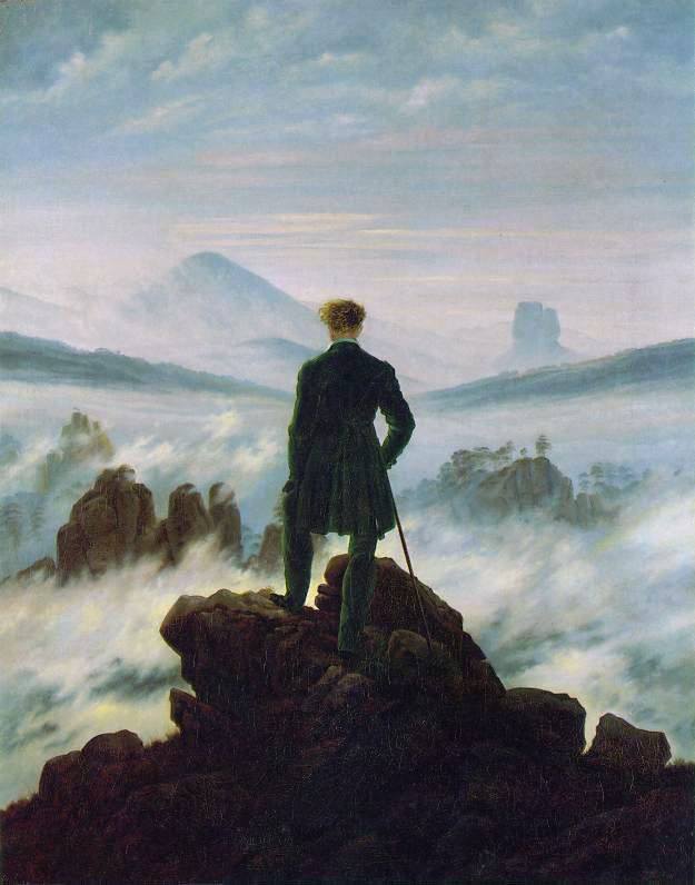 C. D. Friedrich, Il viaggiatore sopra il mare di nebbia, 1818